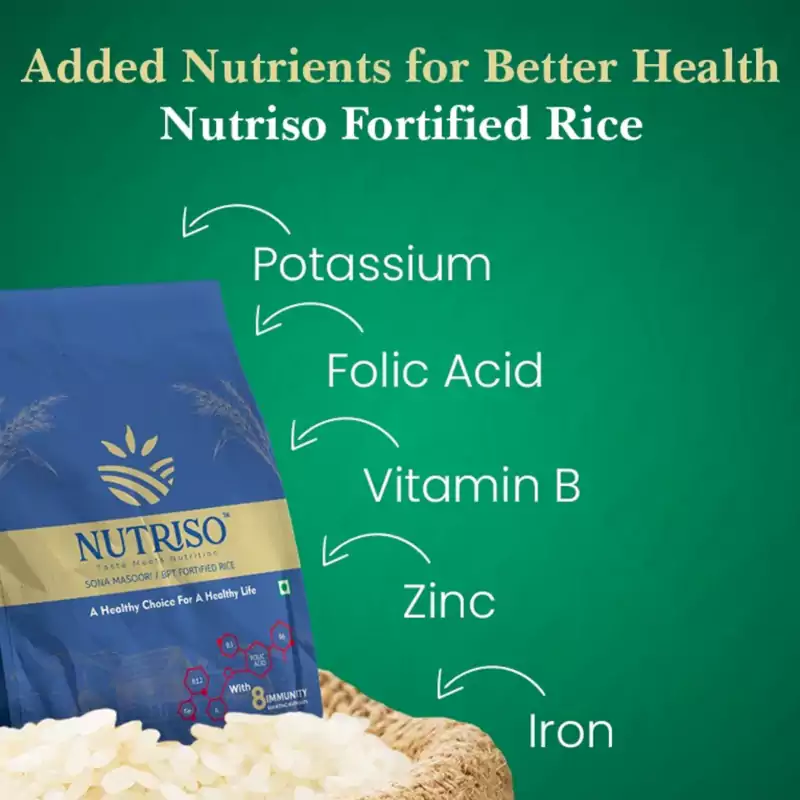 Sona Masoori BPT Fortified Rice 1kg - Nutriso